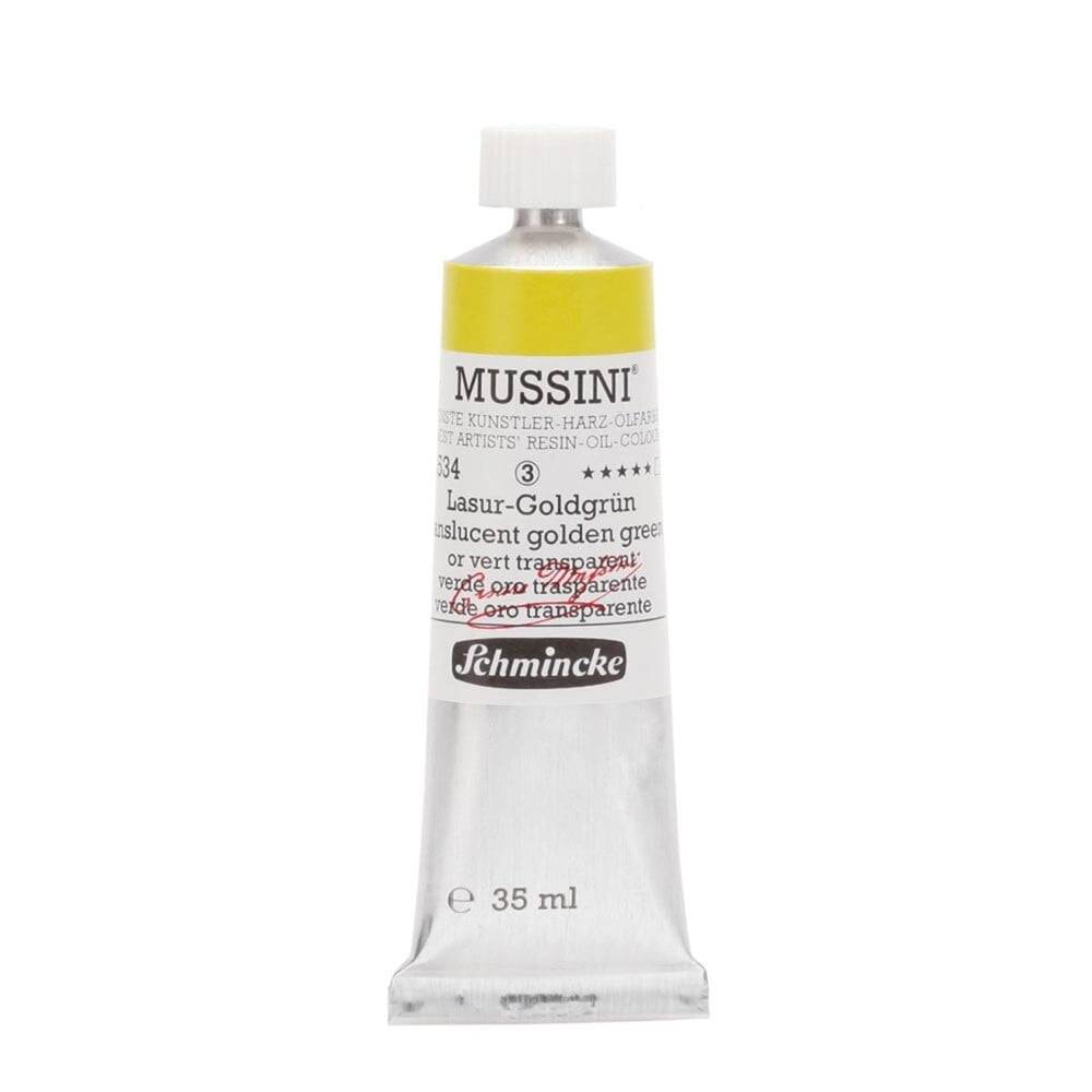 Schmincke Mussini Artist Yağlı Boya 35 ml Seri 3 534 Translucent Golden Green