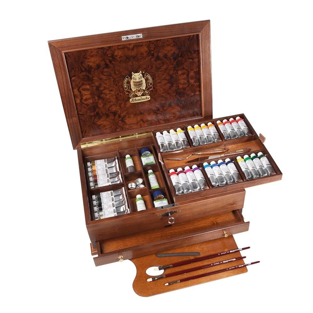 Schmincke Mussini Yağlı Boya Set Ahşap Kutu, 36 x35 ml