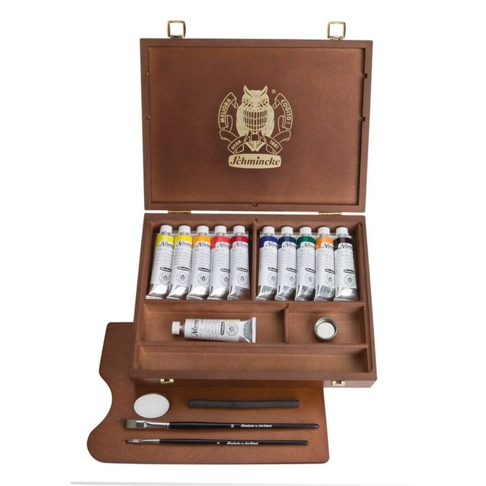Schmincke Norma Professional Ahşap Kutu Yağlı Boya Seti 11 x 35 ml