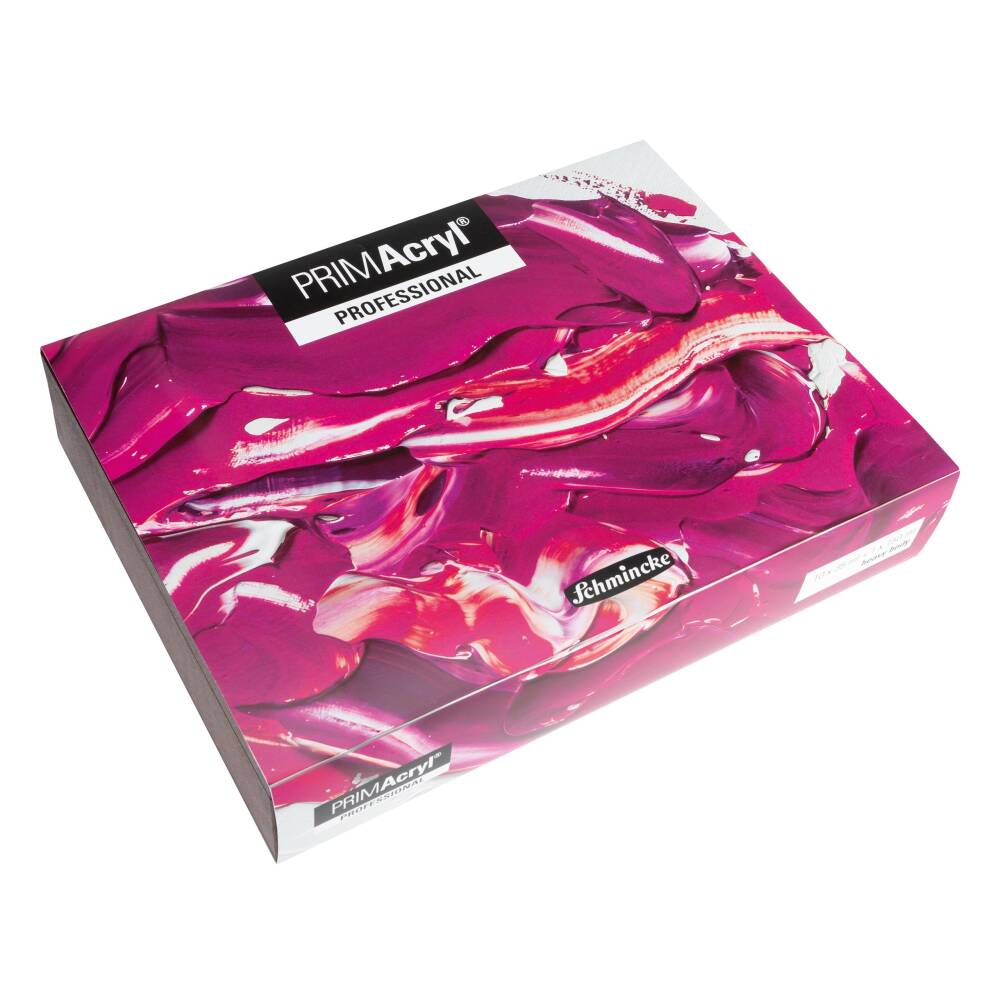 Schmincke Primacryl Artist Ahşap Kutu Akrilik Boya Seti 35 ml x 10 renk Seti 150ml beyaz ve Fırça Hediyeli