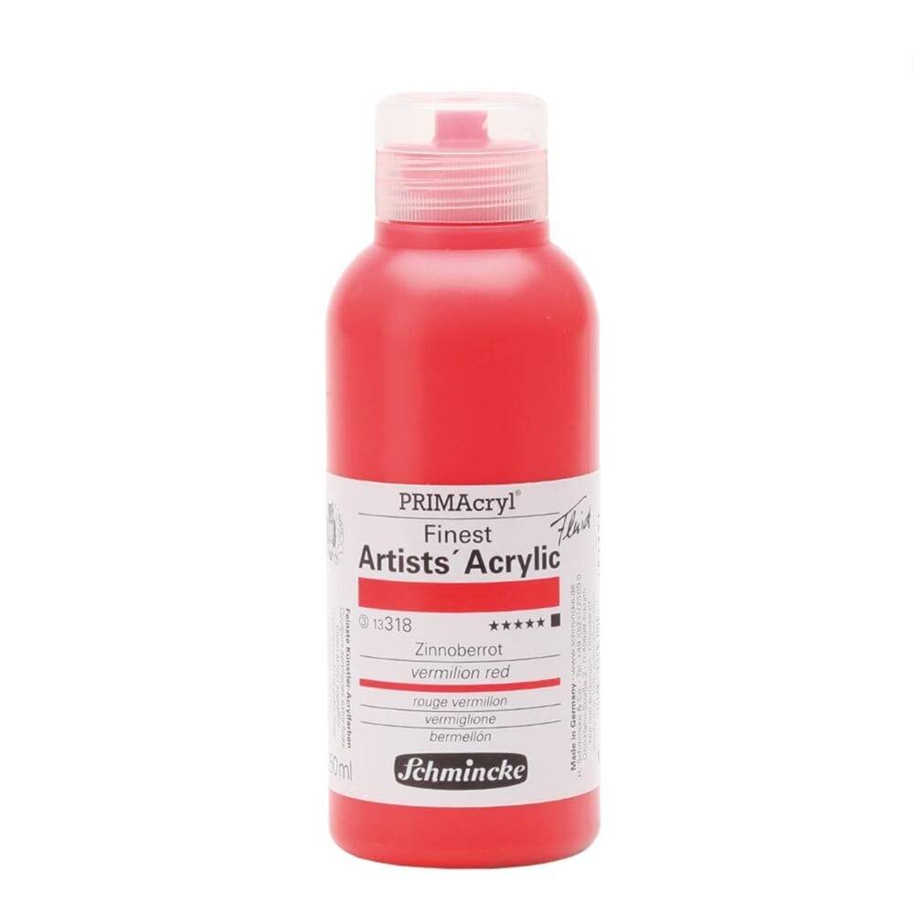 Schmincke Primacryl Artist Akrilik Boya 250 ml Seri 3 318 Vermilion Red