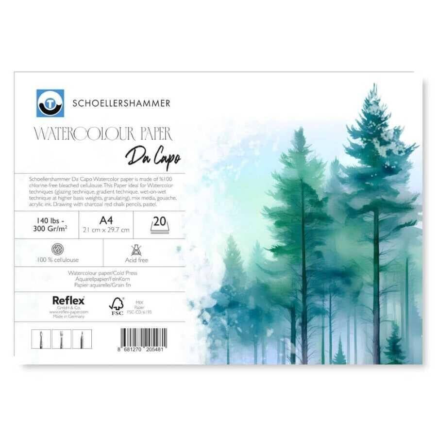 Schoellershammer Da Capo Cold Press Ciltli Suluboya Defteri 300 gr A4 20 Yaprak