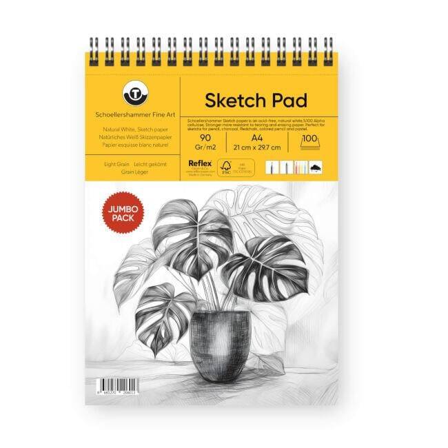 Schoellershammer Jumbo Sketch Pad Eskiz Defteri 90 gr A4 100 Yaprak Naturel Beyaz