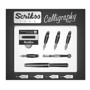 Scrikss Dolma Kalem Seti Siyah 0,5 mm - 1 mm - 1,5 mm - 2 mm  ( Hat İçin Özel Kesilmiş Uçlar)
