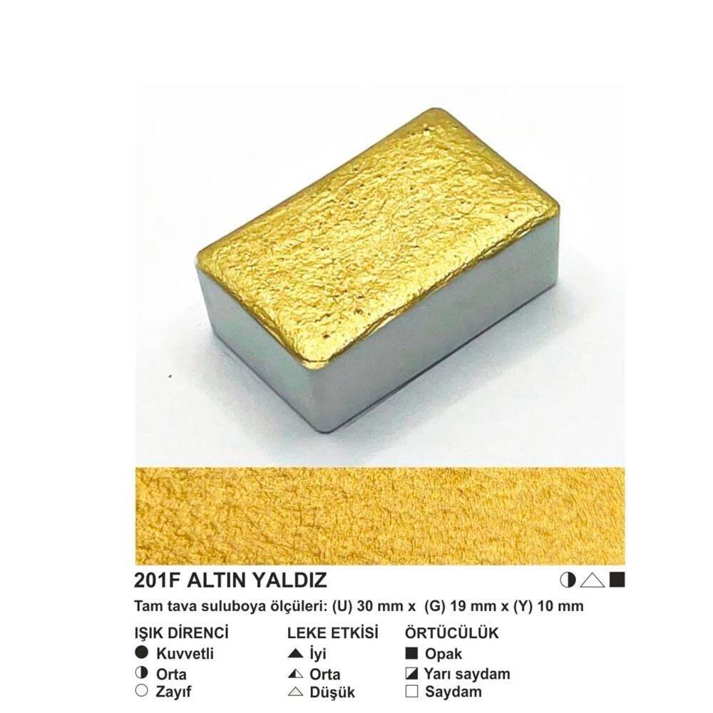 Şemse Art Yaldız Suluboya 201 Altın Yaldız Tam Tablet