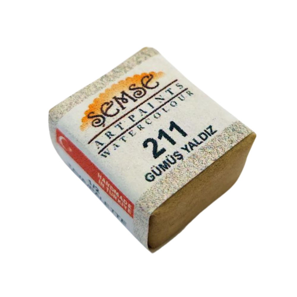 Şemse Art Yaldız Suluboya 211 Gümüş Yaldız Yarım Tablet