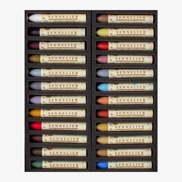 Sennelier Yağlı Pastel Boya Seti 24'lü Naturemorte Tonlar Tam Boy