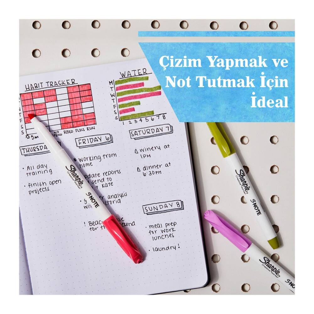 Sharpie Markör S Note Set Kreatif Kesik Uç 20'li Karışık Renkler