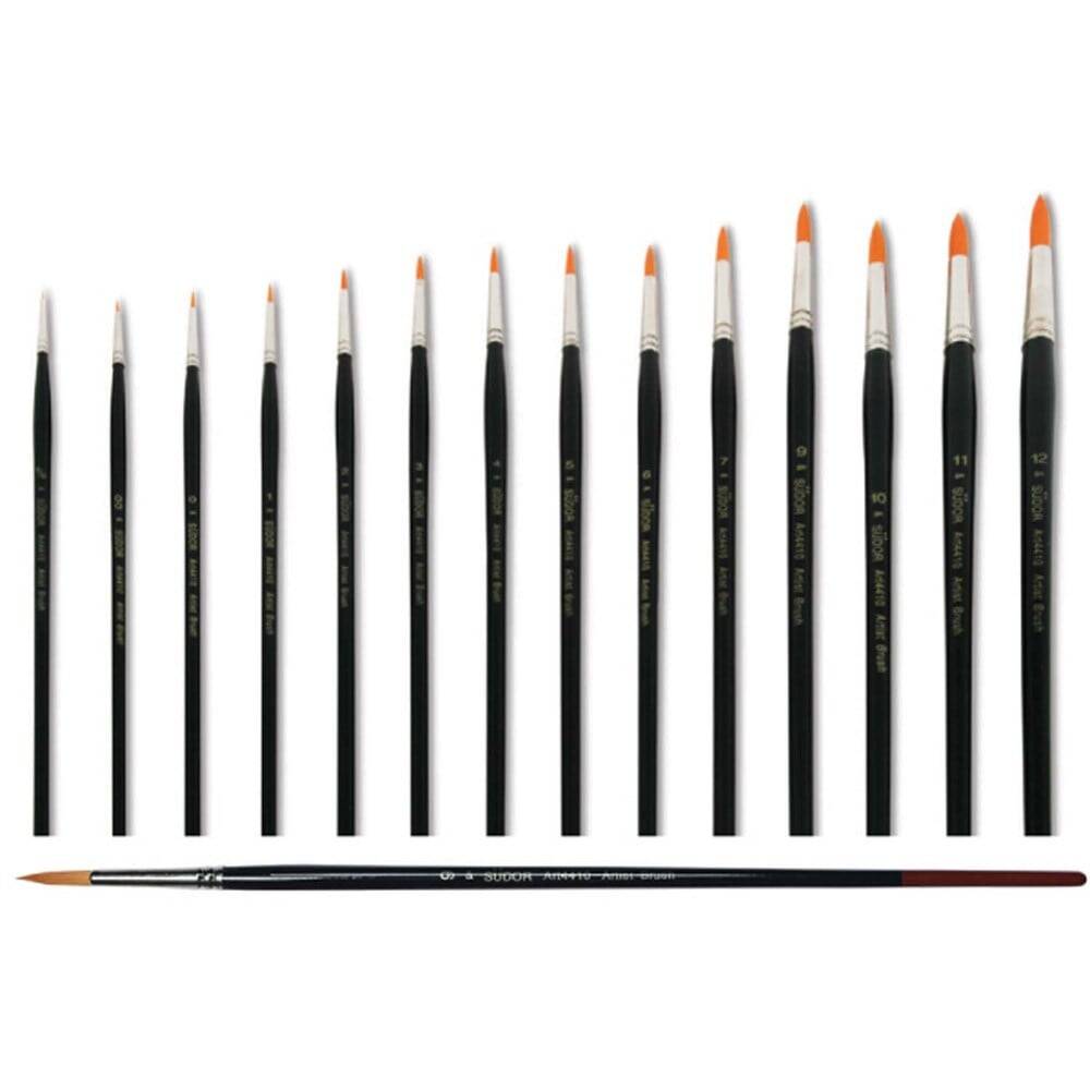 Südor 4410 Seri Kızıl Sentetik Yuvarlak Uçlu Sulu Boya Fırçası No:5