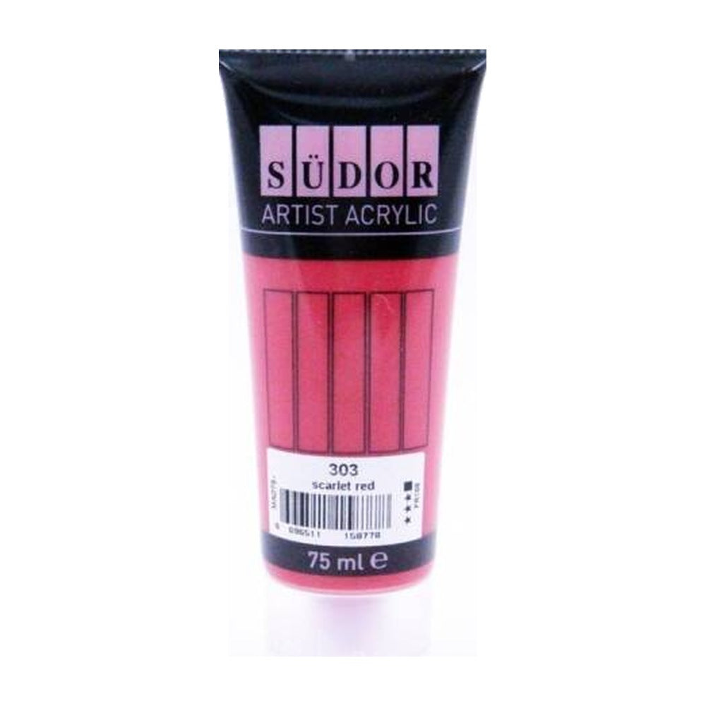 Südor Akrilik Tüp 75 ml Scarlet Kırmızı 303