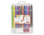 Südor Plastik Crayon Mum Boya Seti 12li (Kalemtraş + Silgi)