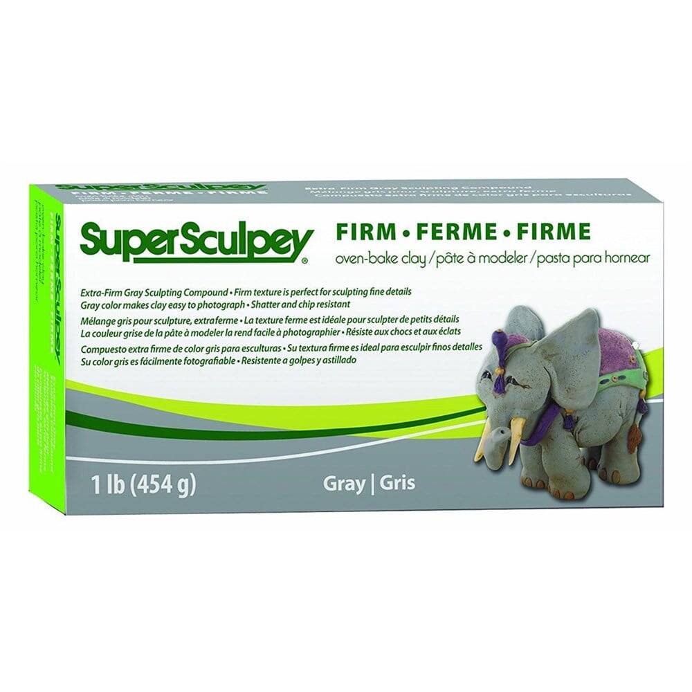 Super Sculpey Firm Fırınlanabilir Heykel Seramik ve Model Hamuru Gri 454 Gr.