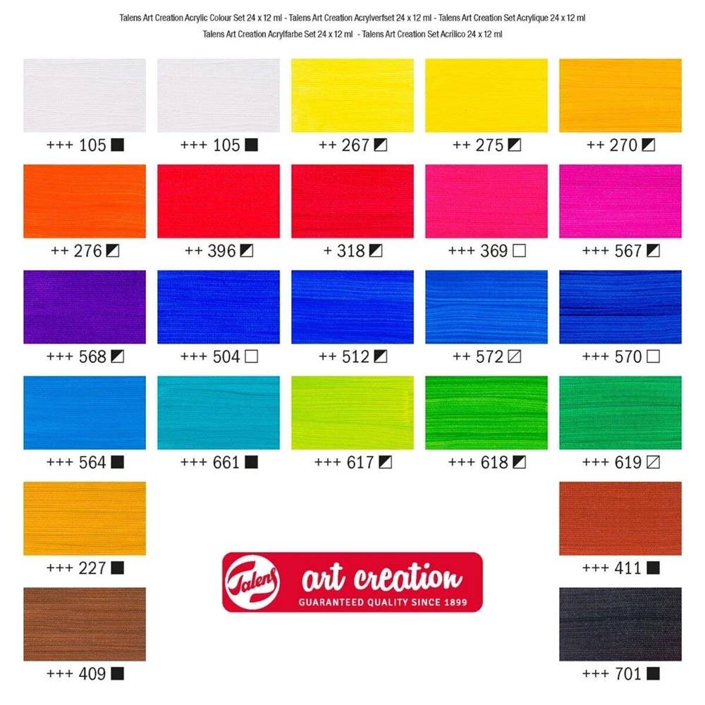 Talens Artcreation (Plastik Tüp) Akrilik Boya Seti 24X12 ml