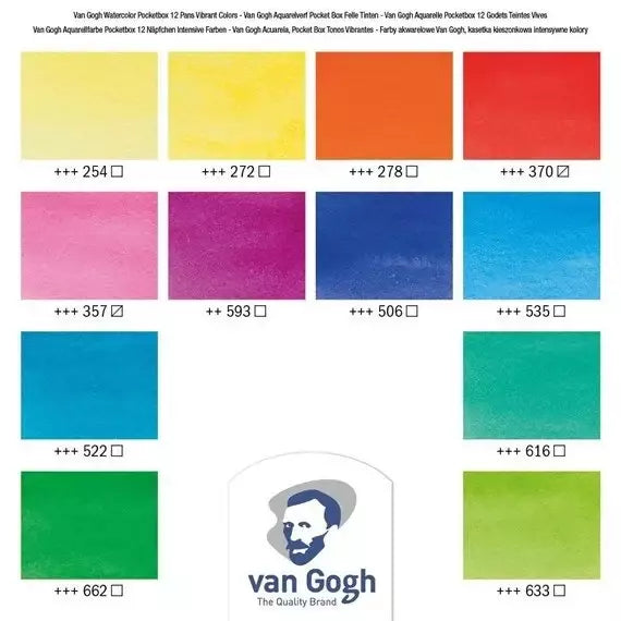 Talens Van Gogh Suluboya Vibrant Colors 12 Renk Set