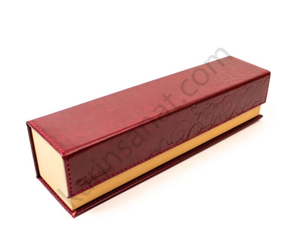 Tiryaki Art Imitation Leather Pen Holder Large Claret Red