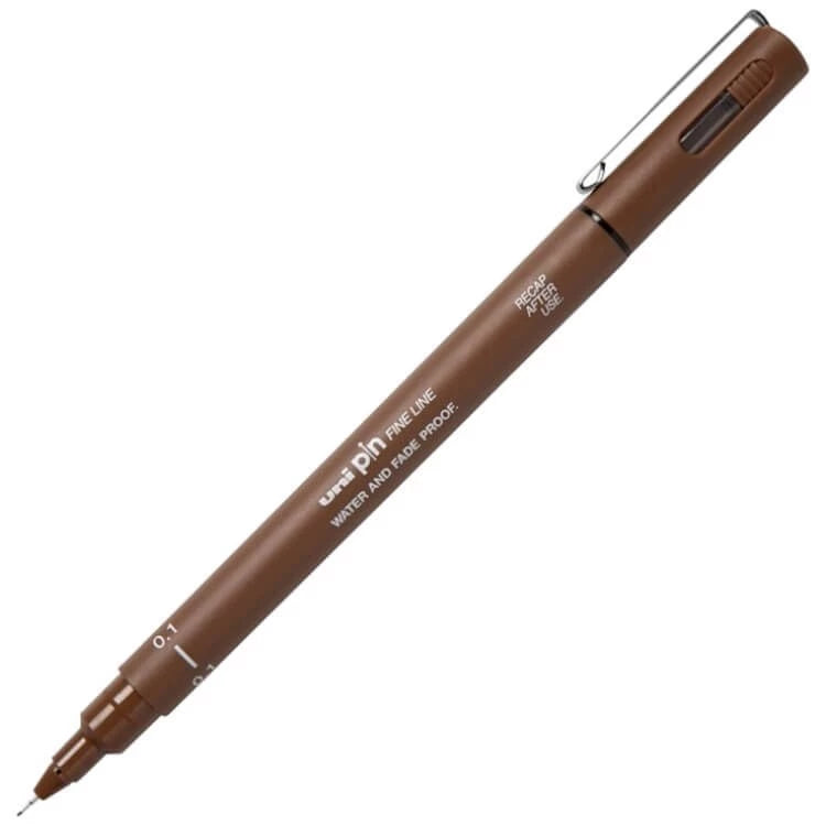Uni-Ball Pin Fine Line Teknik Çizim Kalemi 0.1 mm Sepia
