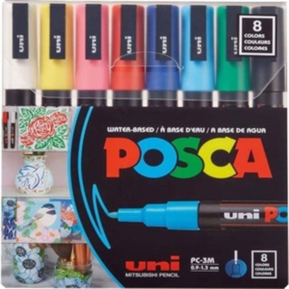 Uni Posca PC-3M 0.9-1.3 mm 8li Anarenkler