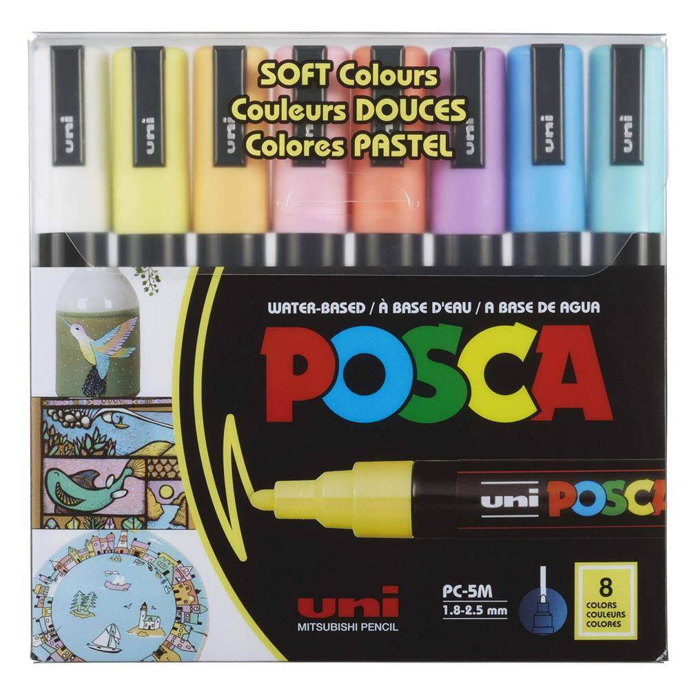 Uni Posca PC-5M 1.8-2.5 mm 8li Soft Renkler