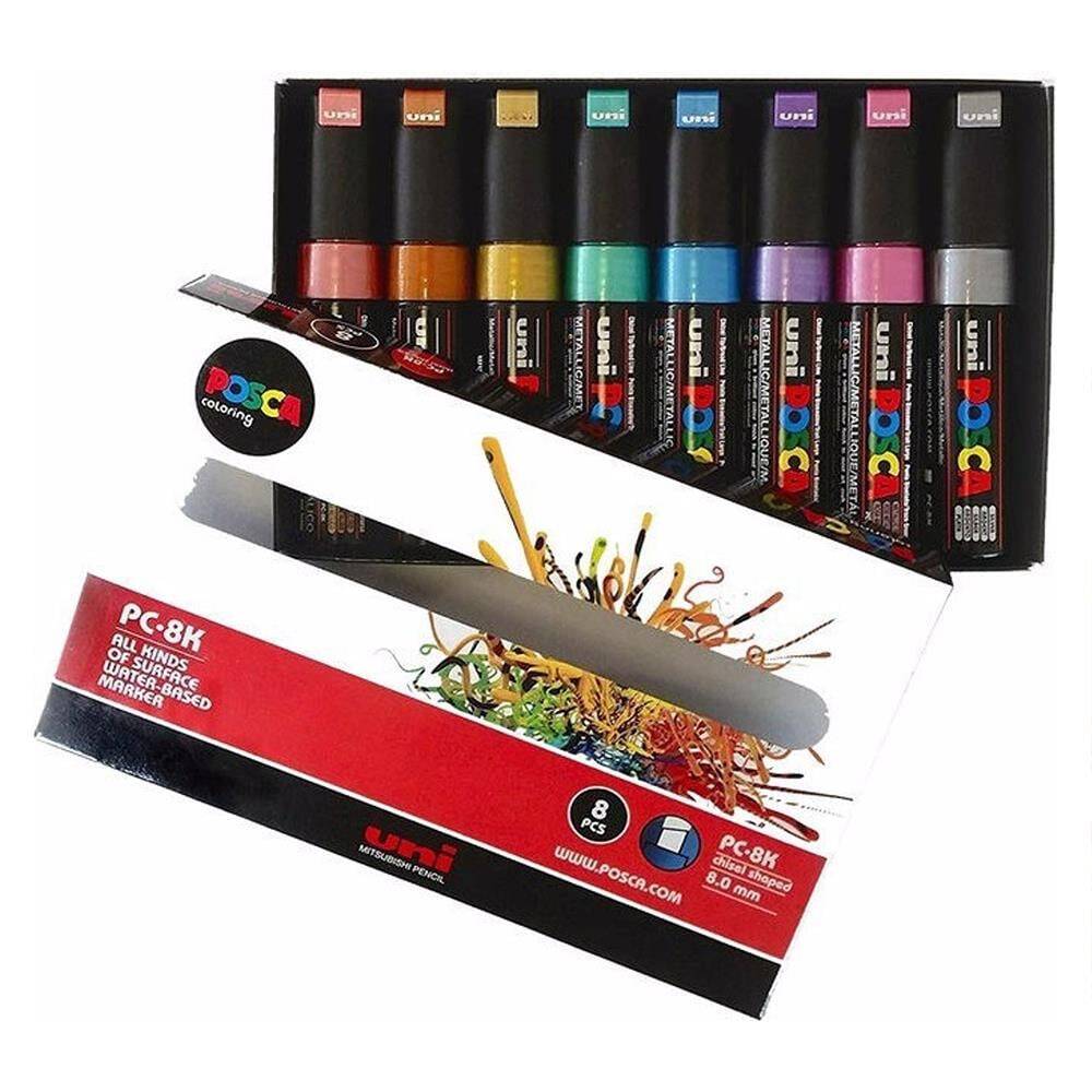 Uni Posca Pc-8K 8'li Metalik Renkler