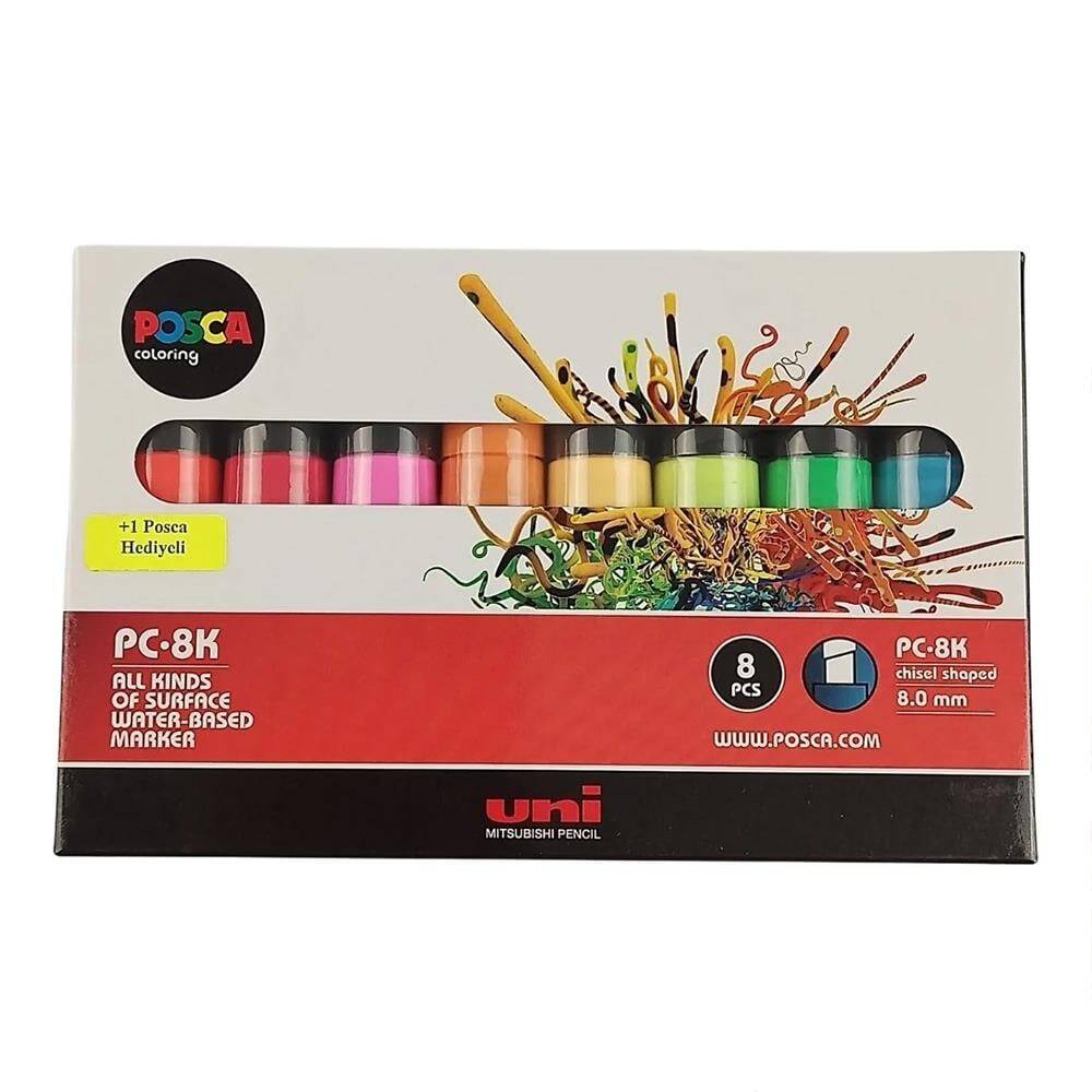 Uni Posca Pc-8K 8'li Metalik Renkler