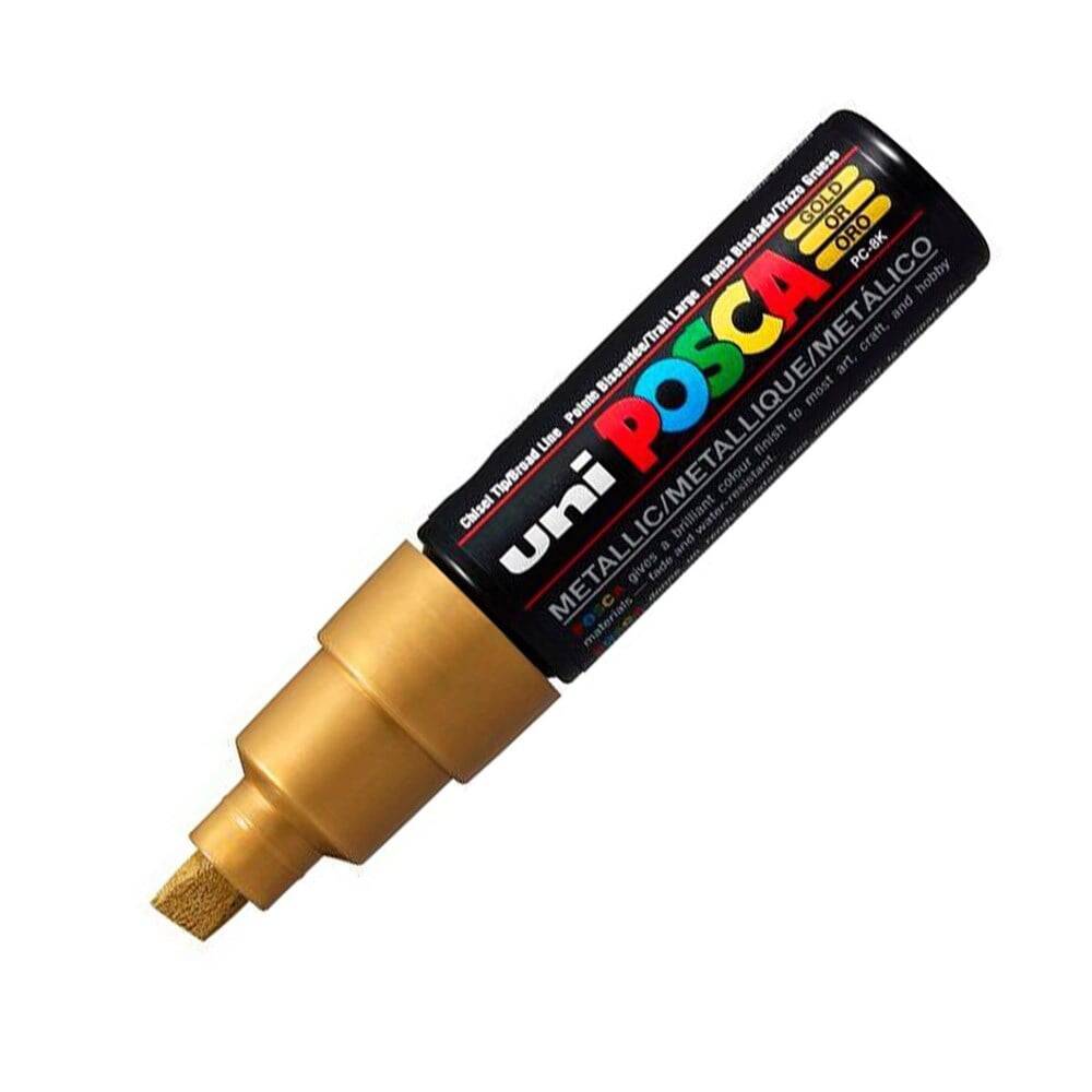 Uni Posca Pc-8K Boyama Markörü 8 mm Kesik Uç Altın