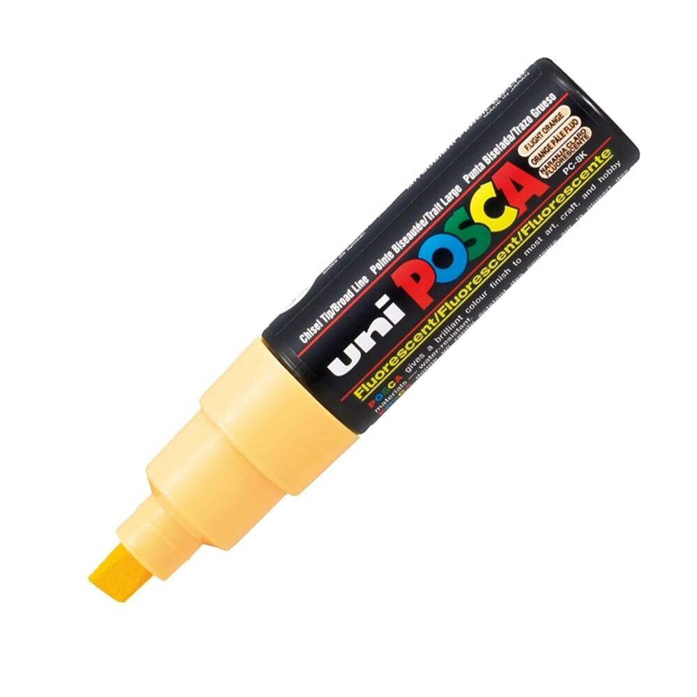 Uni Posca Pc-8K Boyama Markörü 8 mm Kesik Uç Floresan Açık Turuncu
