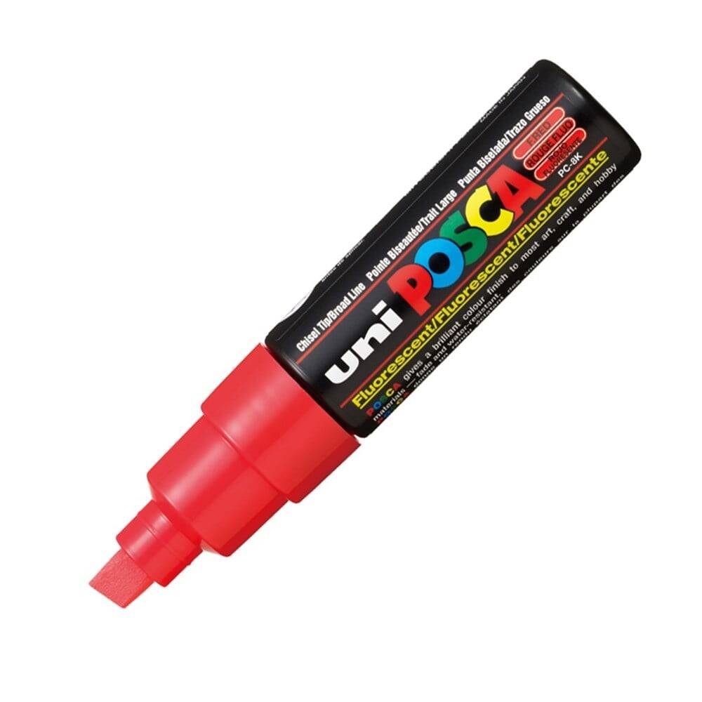 Uni Posca Pc-8K Boyama Markörü 8 mm Kesik Uç Kırmızı