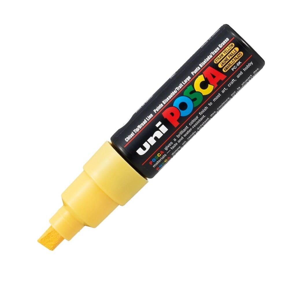 Uni Posca Pc-8K Boyama Markörü 8 mm Kesik Uç Saman Sarı