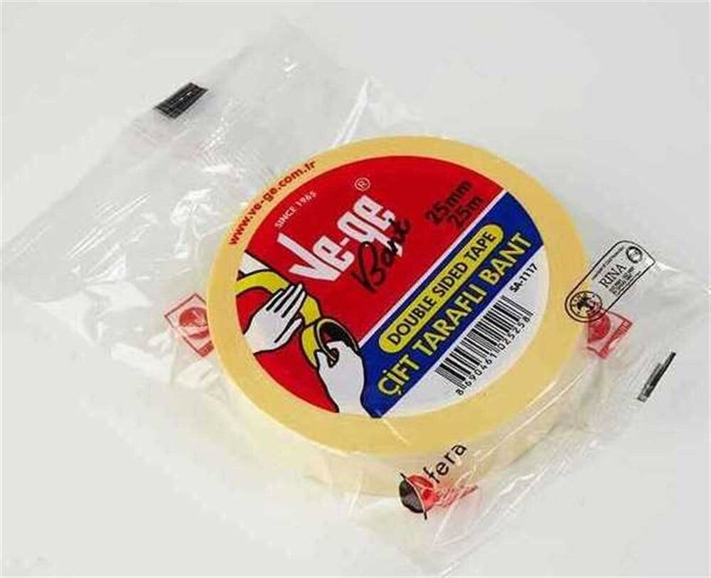 Vege Çift Taraflı Bant 25X25 Askılı
