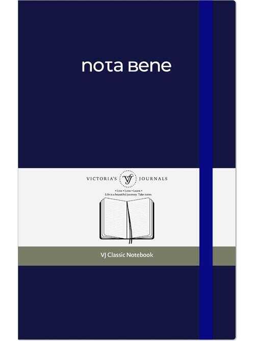 Victoria's Journals Classic Sert Kapak Çizgili Defter 13x21 cm 70 gr 400 Yaprak Lacivert