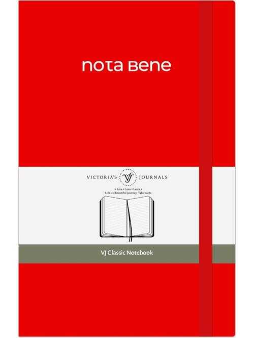 Victoria's Journals Classic Sert Kapak Çizgili Defter 13x21 cm 70 gr 400 Yaprak Kırmızı