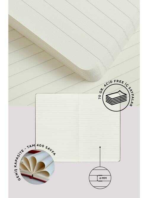 Victoria's Journals Classic Sert Kapak Çizgili Defter 13x21 cm 70 gr 400 Yaprak Kırmızı