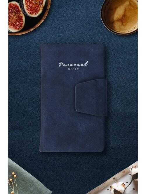 Victoria's Journals Mıknatıslı Kapaklı Çizgili Defter 9.6x16.6 cm 80 gr 96 Yaprak Dark Blue