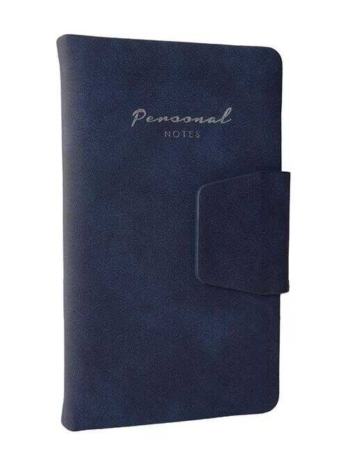 Victoria's Journals Mıknatıslı Kapaklı Çizgili Defter 9.6x16.6 cm 80 gr 96 Yaprak Dark Blue