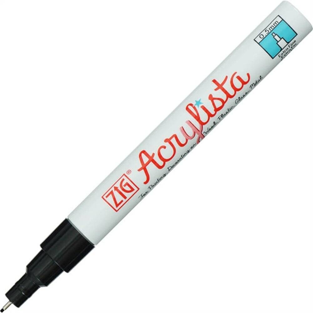 Zig Acrylista Markör Fine 0,5 mm PAC-10 010 Siyah