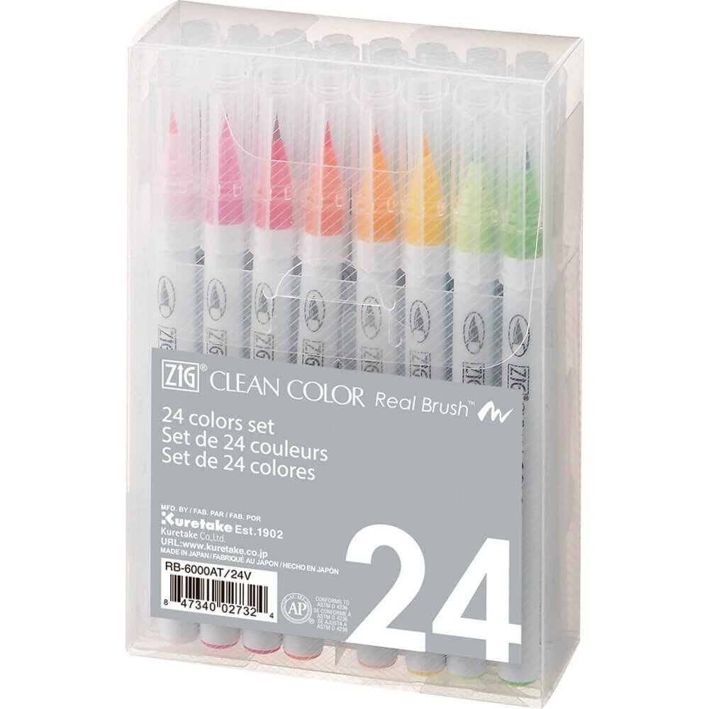 Zig Clean Color Real Brush Fırça Uçlu Marker Kalem Set 24 Lü
