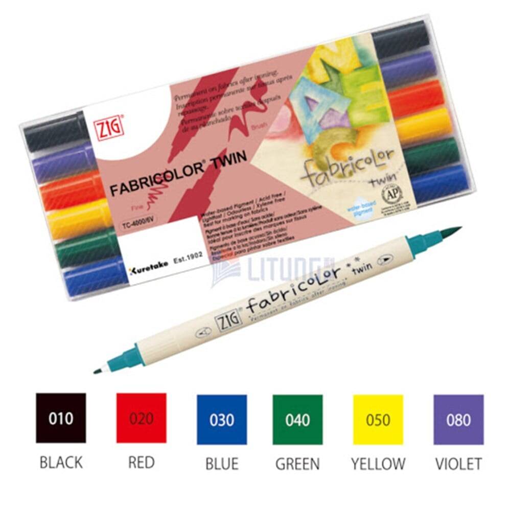 Zig Fabricolor Twin Çift Taraflı Kumaş Kalemi 6lı