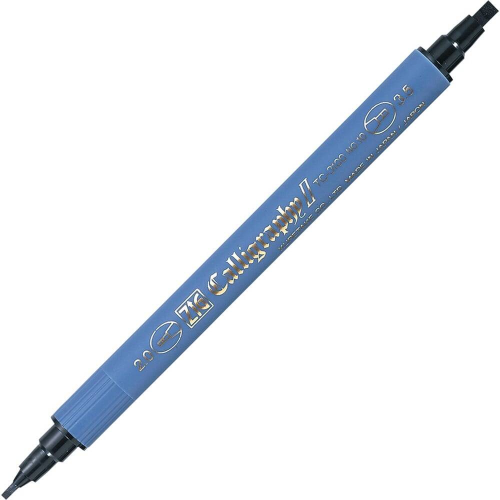 Zig Kaligrafi Kalemi Çift Uçlu 2 mm + 3.5 mm 010 Siyah