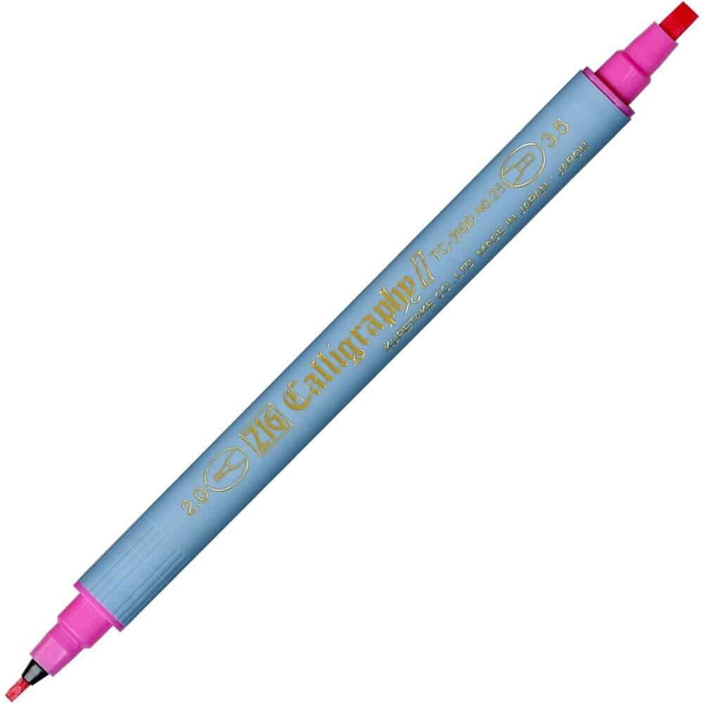 Zig Kaligrafi Kalemi Çift Uçlu 2 mm + 3.5 mm 025 Pembe