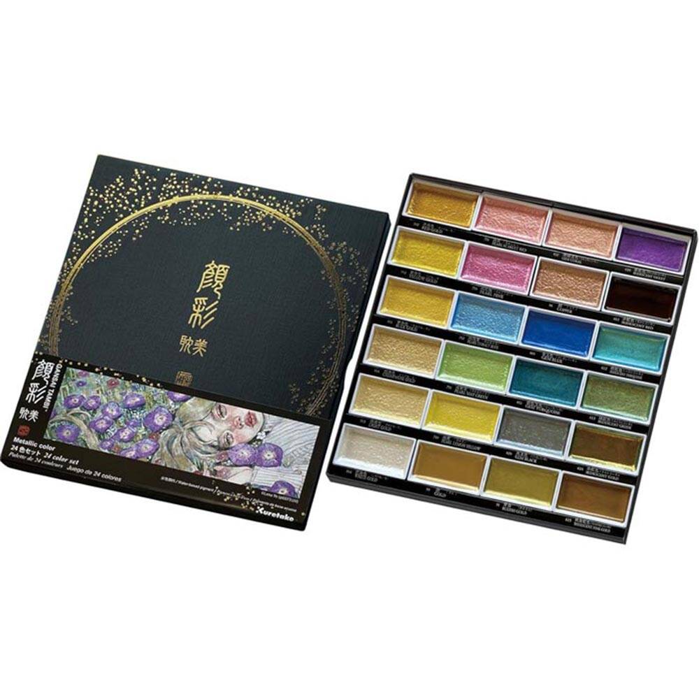 Zig Pigment Gansai Tambi Metalik Suluboya Seti 24'Lü NW3